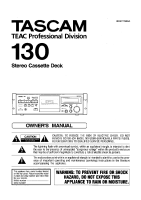 Tascam 130 - Owners Manual